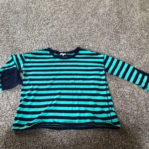 Gap 3/4 Sleeve Striped Crew Neck T-shirt
